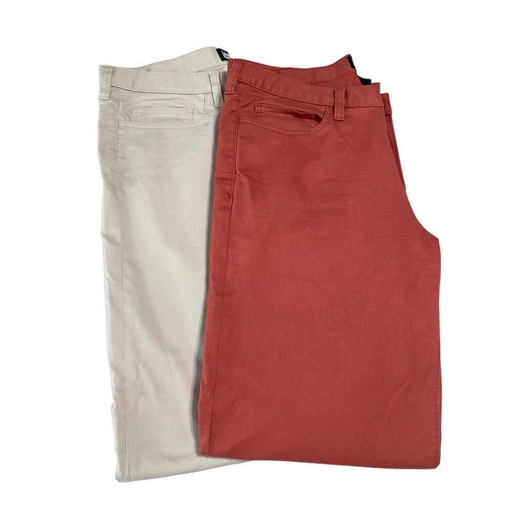 Lot of 2 Lands' End Men's 35x33 Travel Kit 5-Pocket Pants Traditional Fit Chino